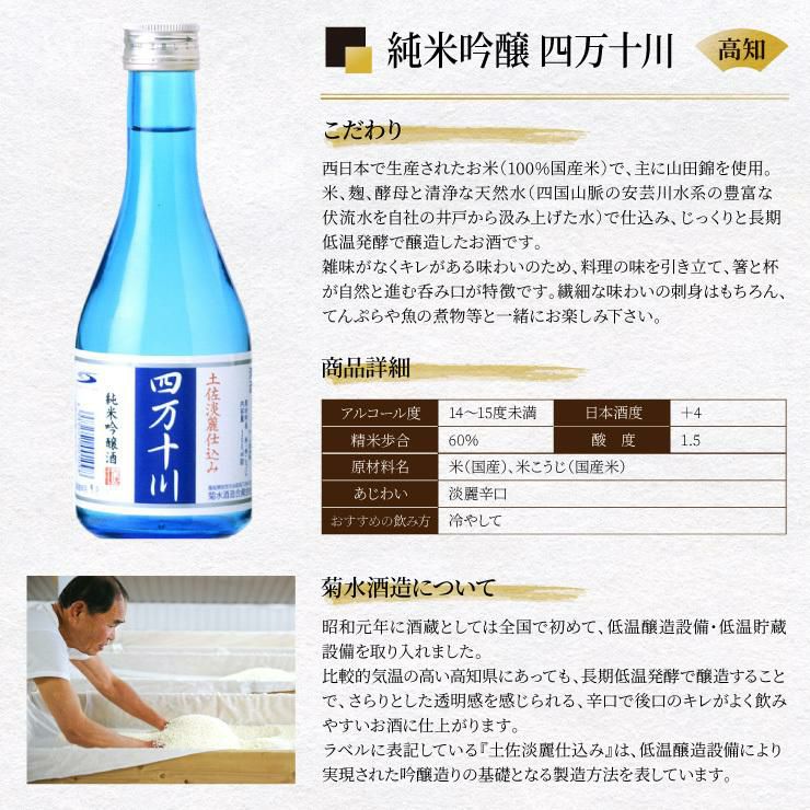 菊水 純米吟醸 四万十川 300ml 12本