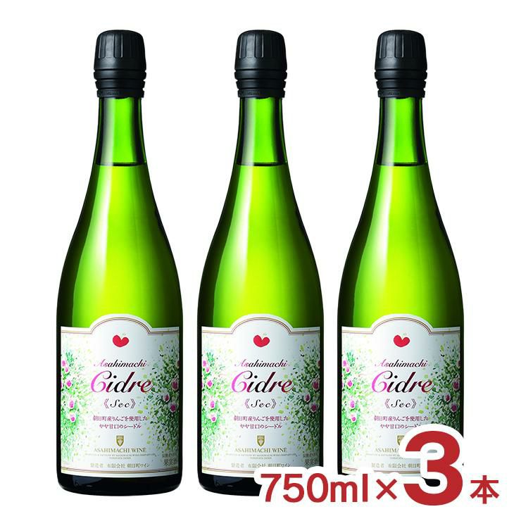  朝日町シードル セック やや甘口 750ml 3本
