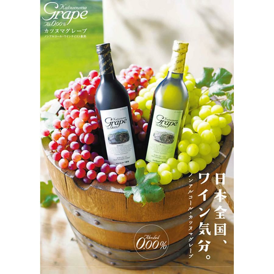 ノンアルコール ワイン 本格 カツヌマグレープ 赤 瓶 ノンアルコール 720ml 12本