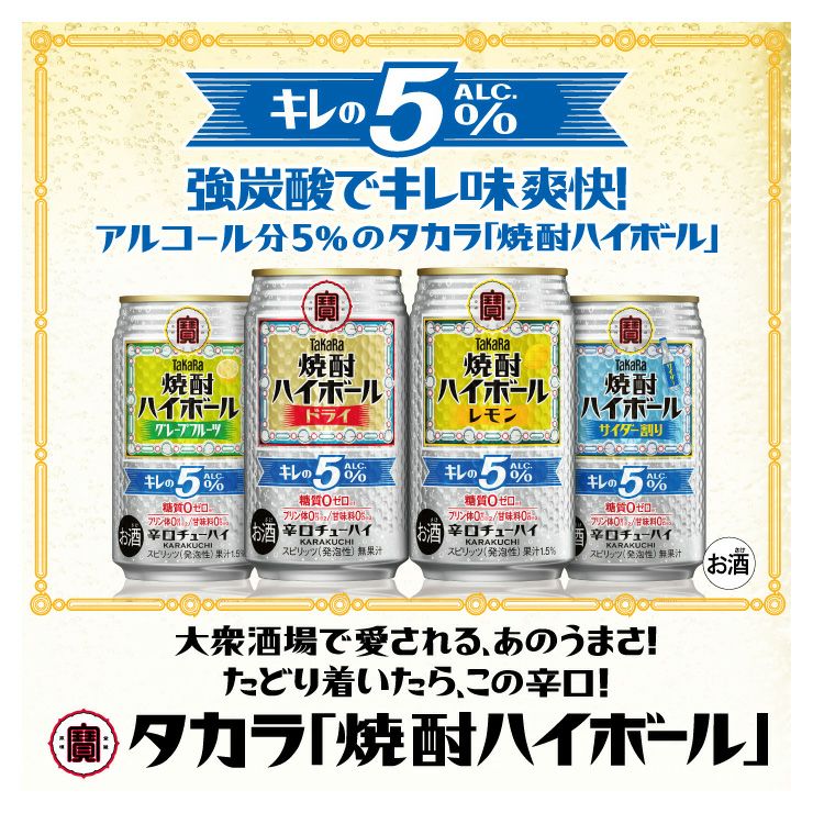 宝酒造 タカラ 焼酎ハイボール5° 特製サイダー割り 350ml 24本