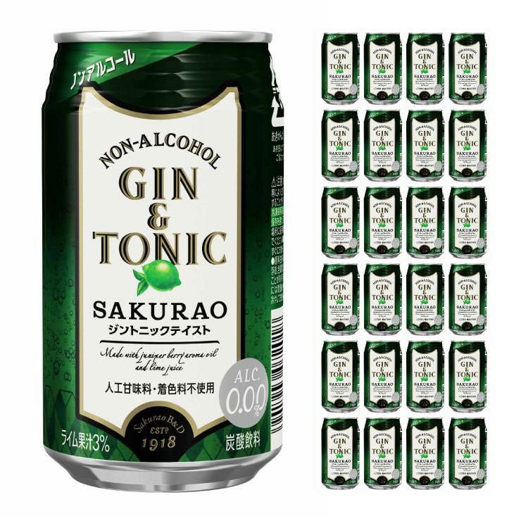 サクラオB&D ノンアルコールジントニック SAKURAO 350ml 24本