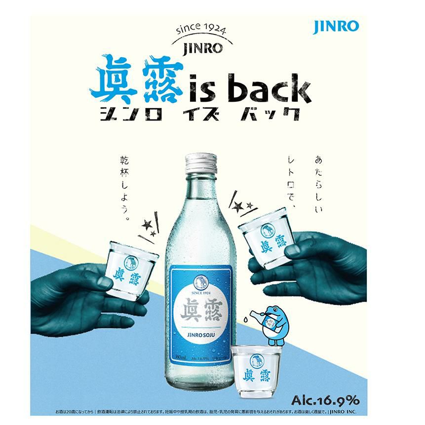 眞露 イズバック is back 360ml 20本 瓶 