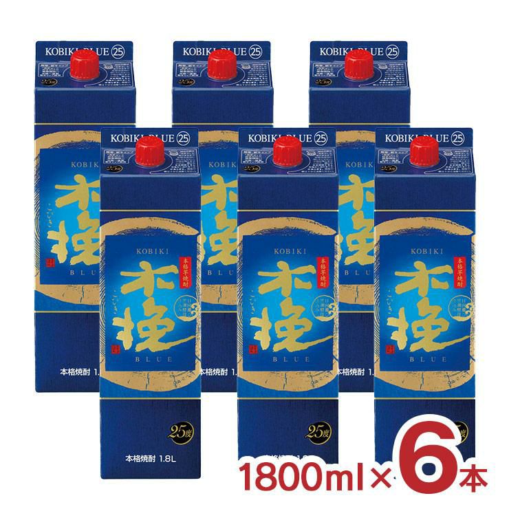 焼酎 木挽BLUE 25度 パック 1800ml 6本