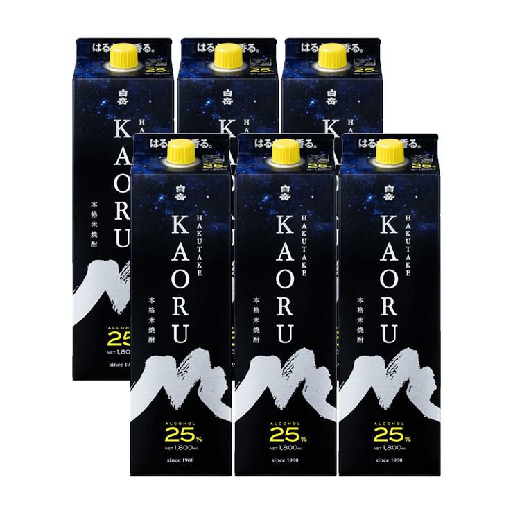 白岳 KAORU 1800ml 6本 25度 米焼酎 紙パック