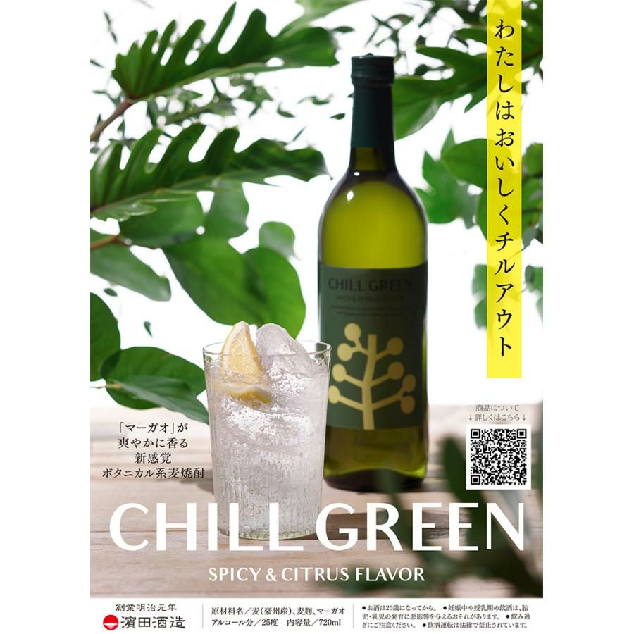 本格焼酎 CHILL GREEN spicy&citrus 25度 720ml 3本