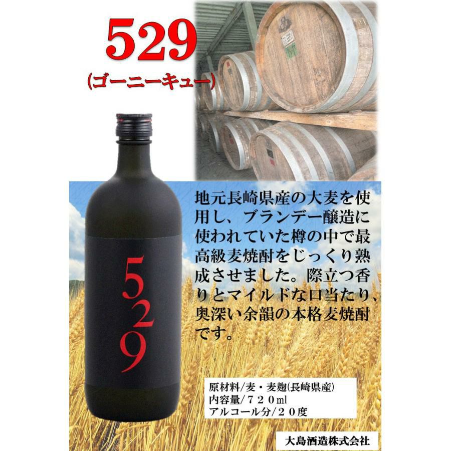 麦焼酎 大島酒造 本格焼酎 529 麦 20度 720ml 12本 