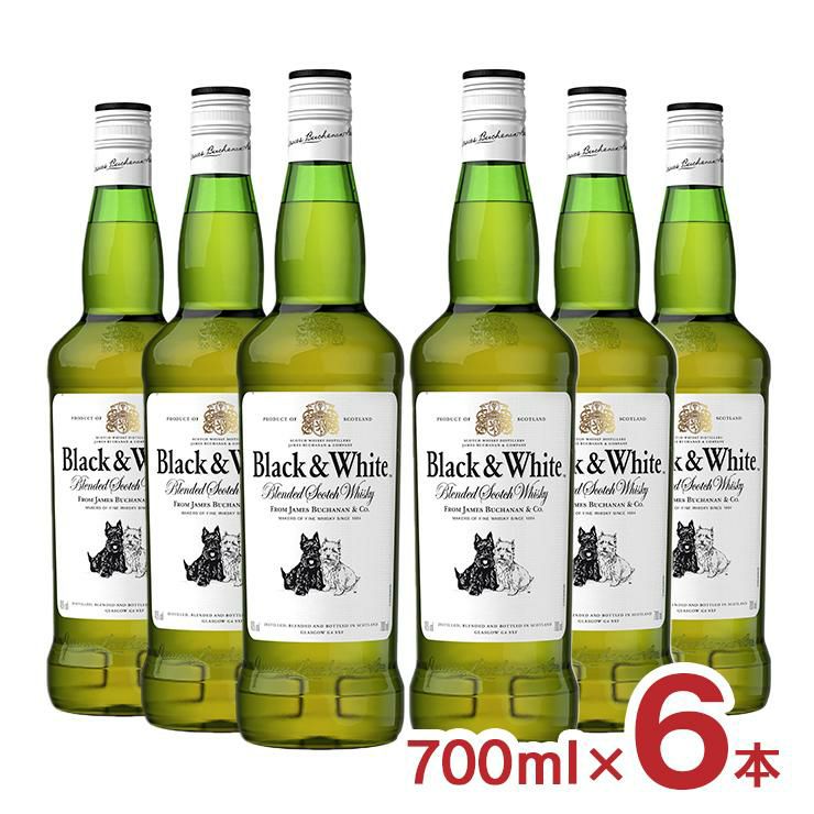 ウイスキー スコッチ ブラック＆ホワイト スコッチ 700ml 6本 