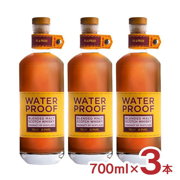 ウイスキー スコッチ ウォータープルーフ 700ml 3本