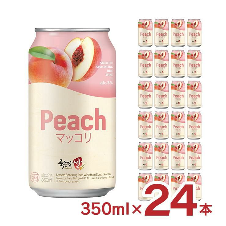 マッコリ クッスンダン 韓国 麹醇堂 米マッコリ 桃 缶 350ml 24本 
