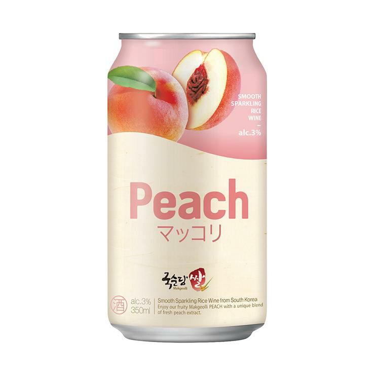 マッコリ クッスンダン 韓国 麹醇堂 米マッコリ 桃 缶 350ml 24本 