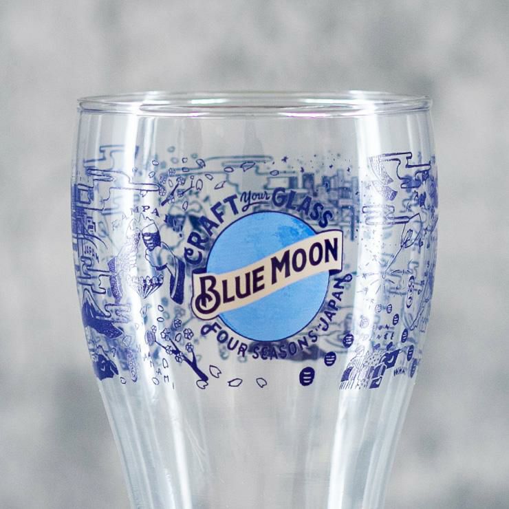 ブルームーン BLUE MOON ロゴ入 グラス