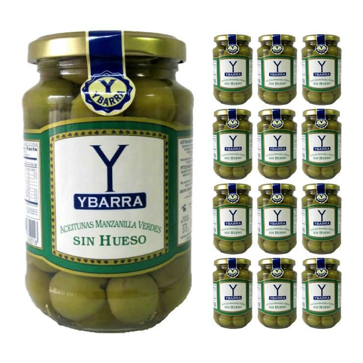 イバラ グリーンオリーブ 種無 370g 12個