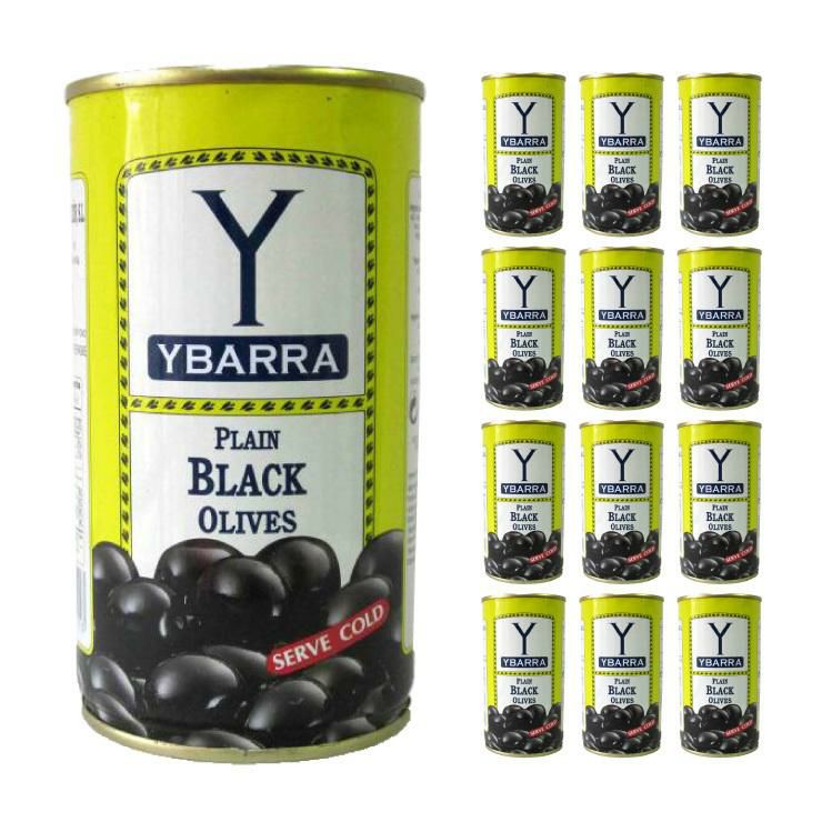 イバラ ブラックオリーブ 種有 缶 350g 12個