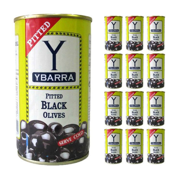 イバラ ブラックオリーブ 種無 缶 350g 12個