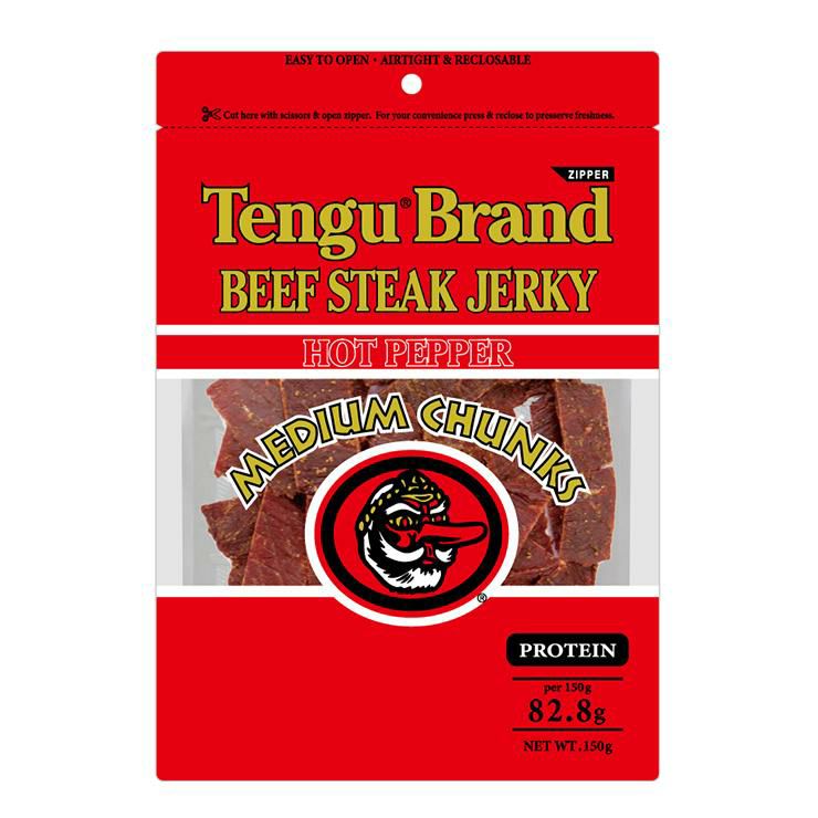 テング ビーフステーキジャーキー ミディアムチャンク ホット ペッパー 150g 2個