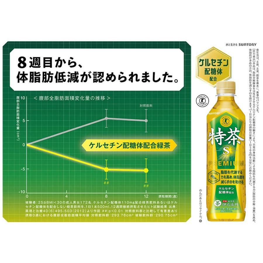 特茶 サントリー 伊右衛門 緑茶 500ml 40本 ＋お試し8本