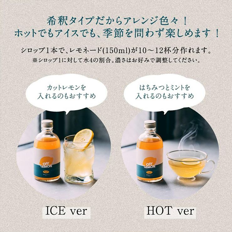OFF LEMON 300ml 2本 オフレモン 希釈用 レモネード レモンシロップ 栄養機能食品 CityCamp