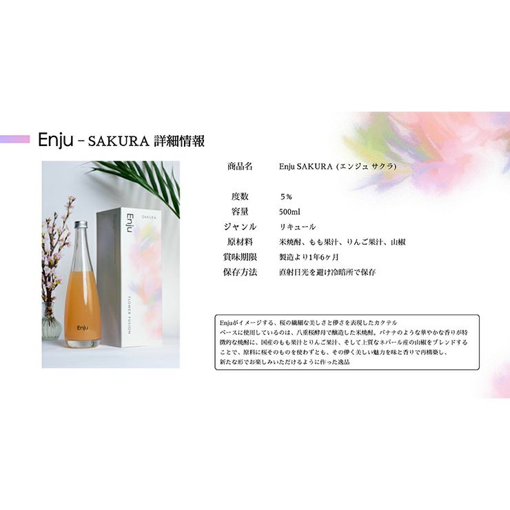  花から造るお酒 【セット】Enju TSUTSUJI SAKURA 500ml 2本
