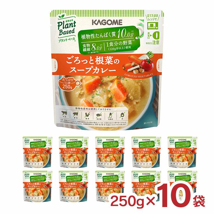 カゴメ ごろっと根菜のスープカレー 250g 10袋