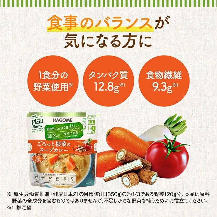 カゴメ ごろっと根菜のスープカレー 250g 10袋
