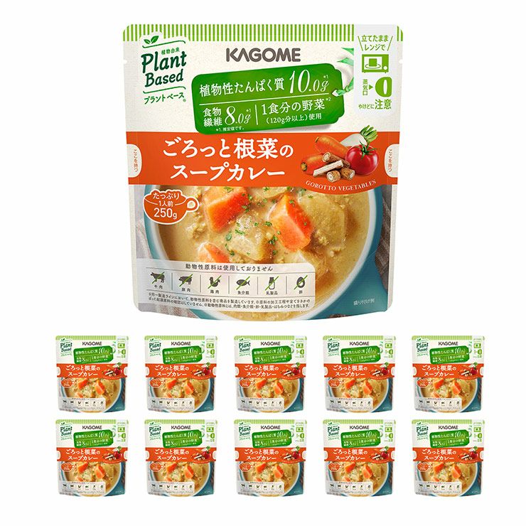 カゴメ ごろっと根菜のスープカレー 250g 10袋