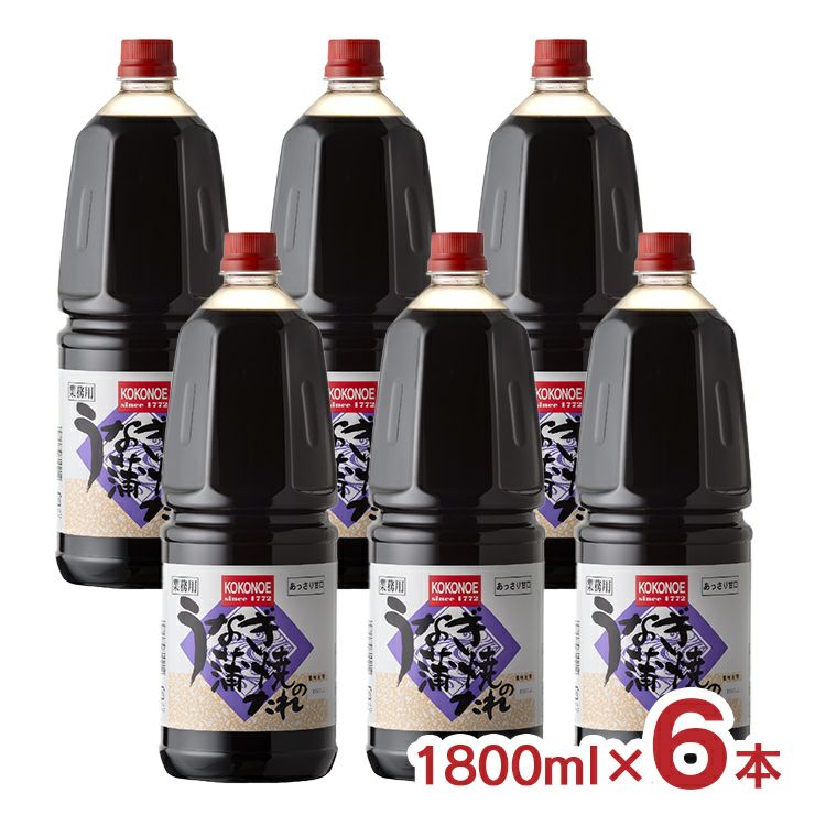 九重味醂 うなぎ蒲焼のたれ あっさり甘口 手付ペットボトル 1800ml 6本