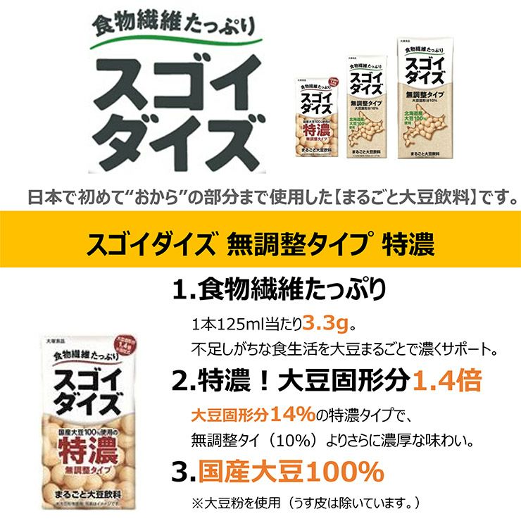 大塚食品 スゴイダイズ 無調整タイプ 特濃 125ml 24本