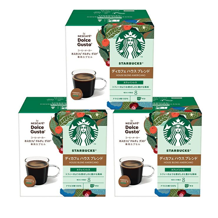 スターバックス ディカフェ ハウス ブレンド ネスカフェ ドルチェグスト 専用カプセル 12P 3箱