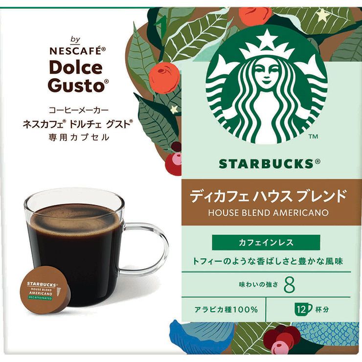 スターバックス ディカフェ ハウス ブレンド ネスカフェ ドルチェグスト 専用カプセル 12P 6箱