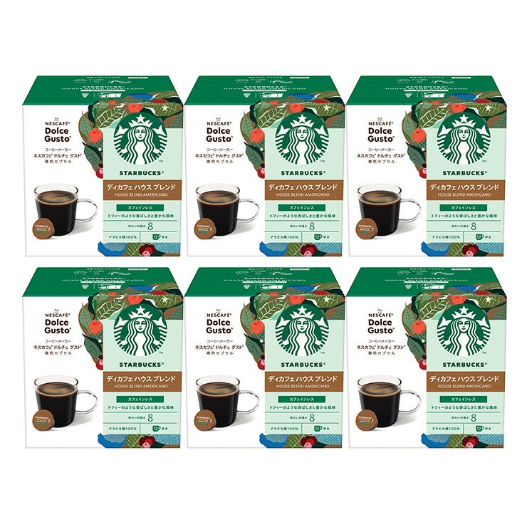 スターバックス ディカフェ ハウス ブレンド ネスカフェ ドルチェグスト 専用カプセル 12P 6箱