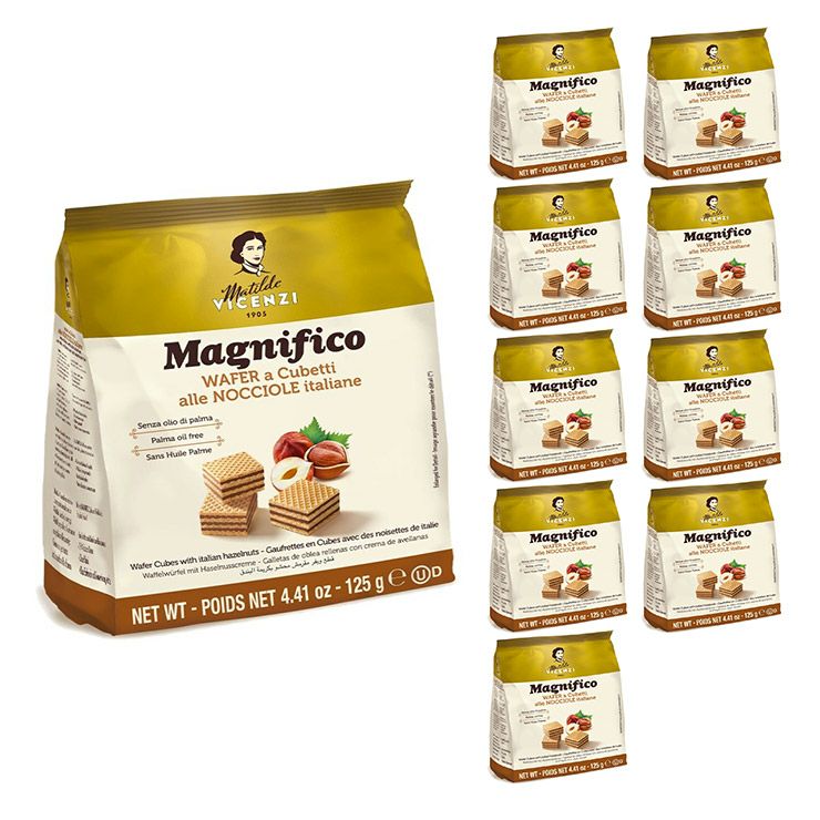 ヴィチェンチ ウエハーキューブ ヘーゼルナッツ 125g 9袋 菓子 ウエハース