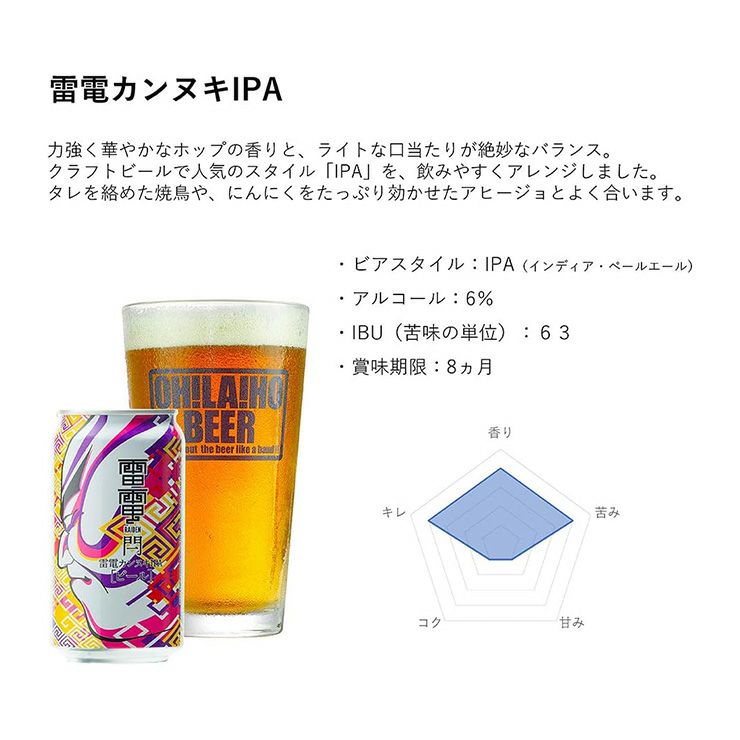 信州東御市振興公社 オラホビール 雷電カンヌキIPA 350ml 6本