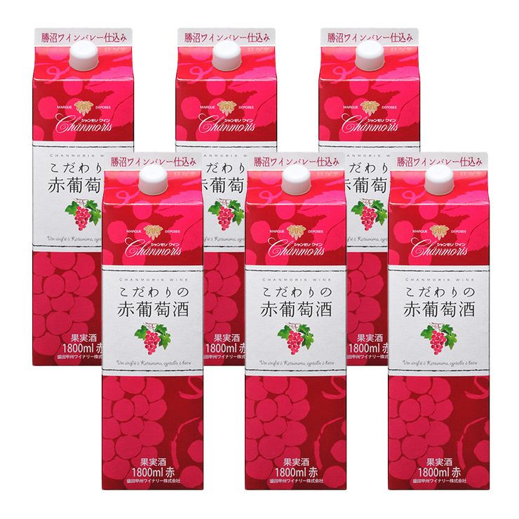 盛田甲州 シャンモリ こだわりの赤葡萄酒 紙 1800ml 6本