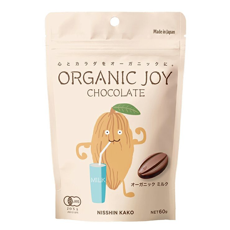 ORGANIC JOY CHOCOLATE ミルク 60g 5袋 日新化工 JAS