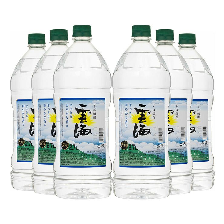 雲海酒造 そば雲海 25度 2700ml 6本