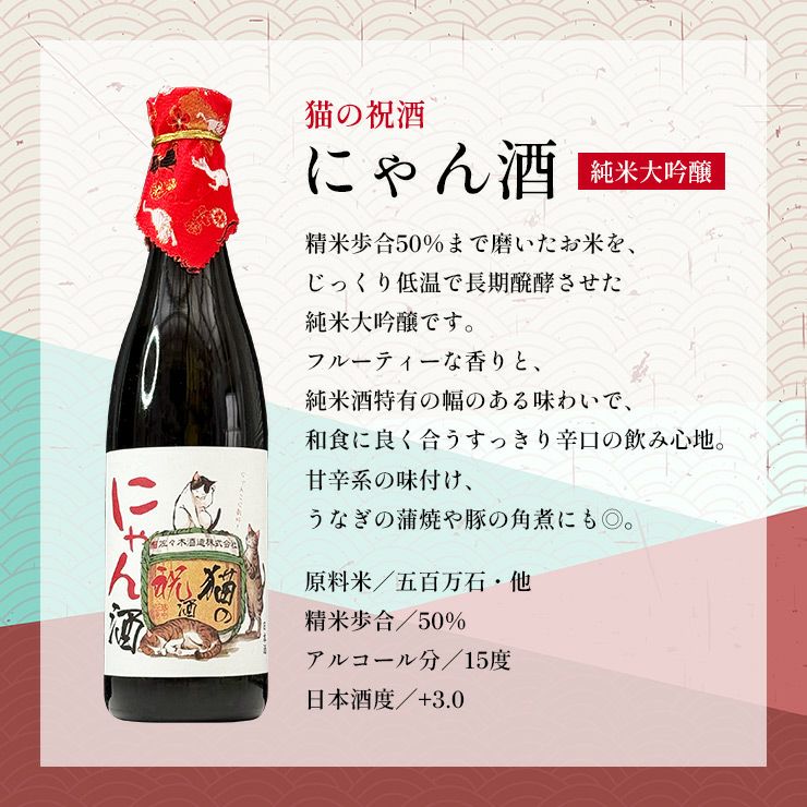  佐々木酒造 日本酒 猫の祝酒 にゃん酒 純米大吟醸 720ml 